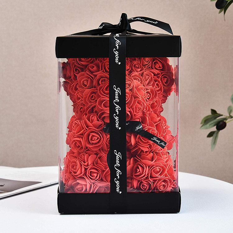 紅色手工製永久玫瑰熊連禮盒 - Gift House | RD Infinity Tech