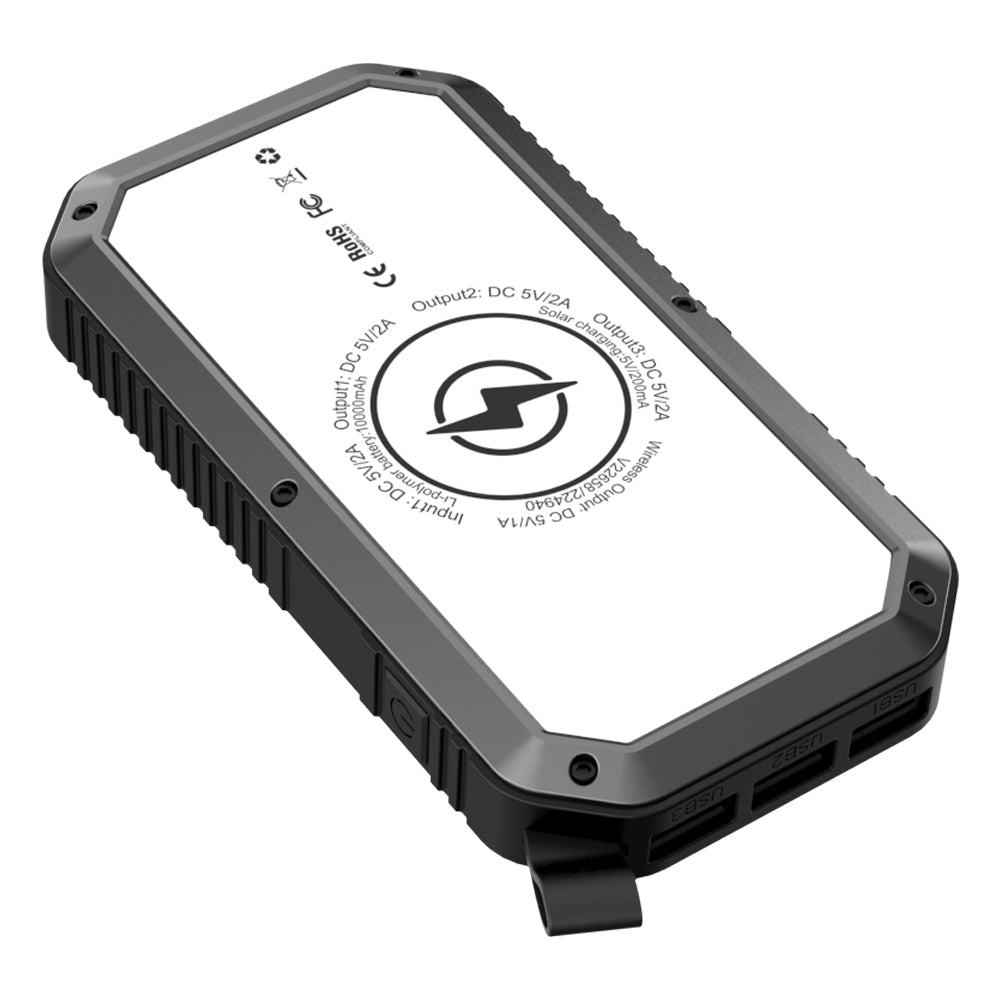 10000mAh RD太陽能充電器 | 流動電源 |移動應急電源 | LED照明燈 | QI無線充電 - RD Infinity Tech